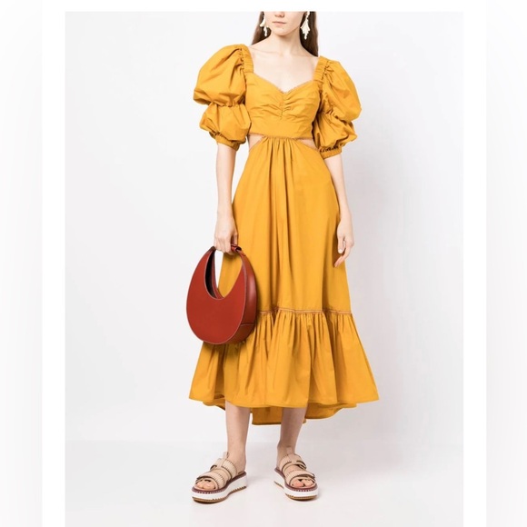 Silvia Tcherassi Peggie Puff-Sleeve Midi Dress - Picture 1 of 12